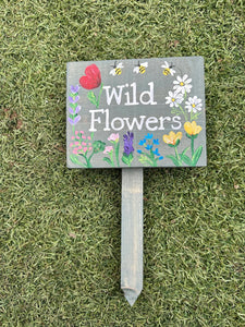 Wild Flowers Sign & Stake