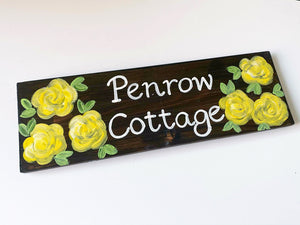 Yellow Rose House Sign