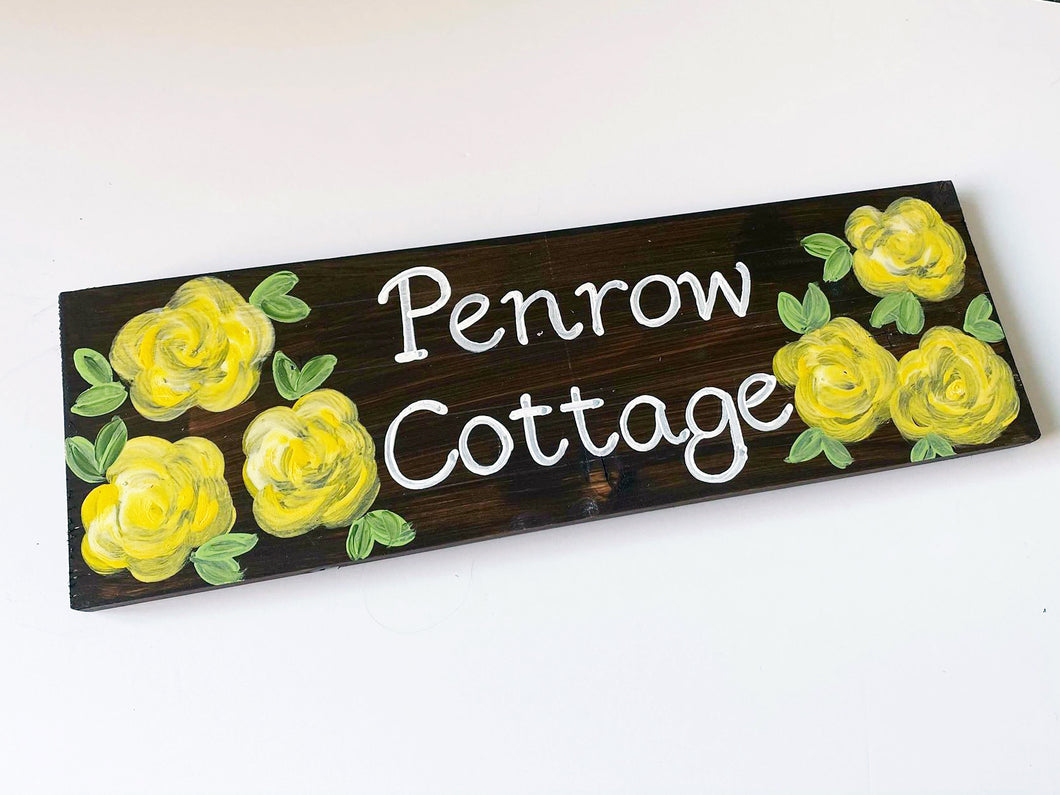 Yellow Rose House Sign