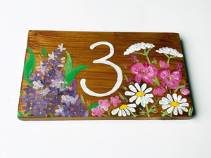 Flowers House Number Sign