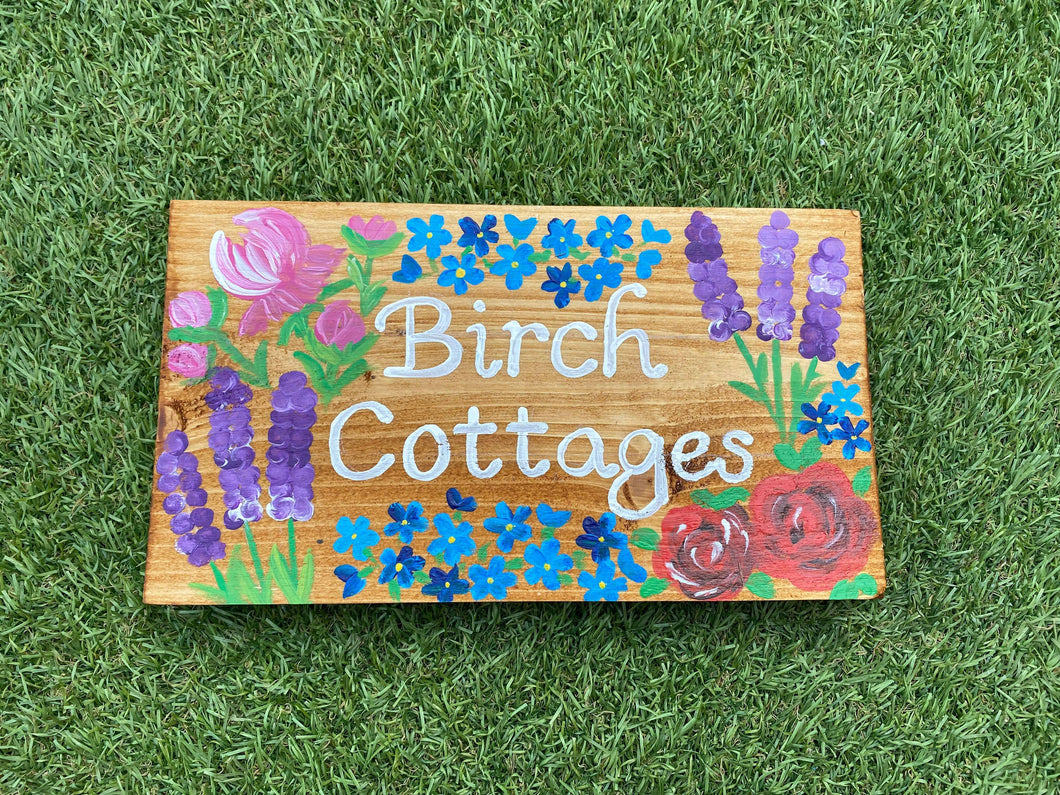 Lavender & Forget-Me-Nots House Sign