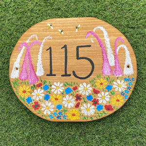 Oval Wild Flowers Sign
