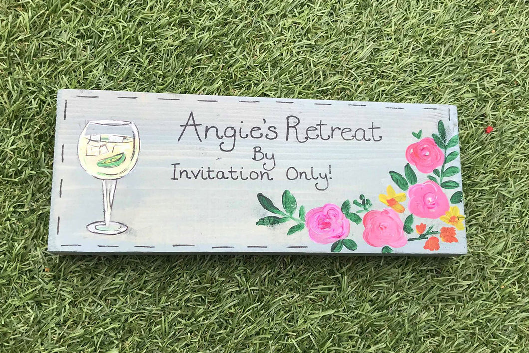 Gin Glass Garden Sign