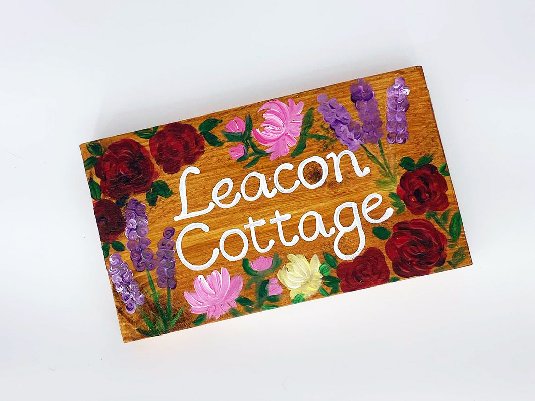 Flowers Door Name Sign