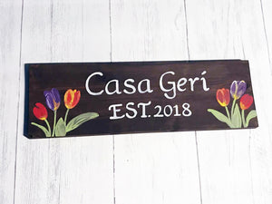 Tulips House Name Sign