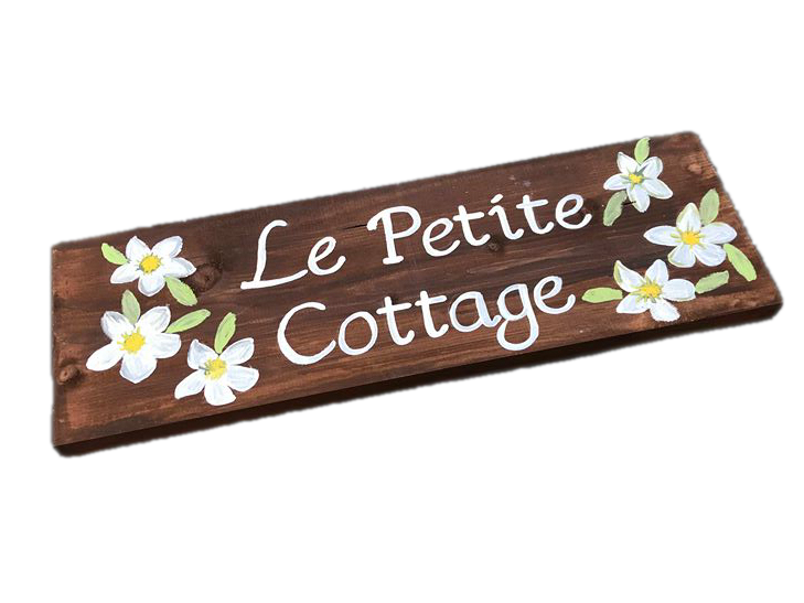 White Blossom House Name Sign